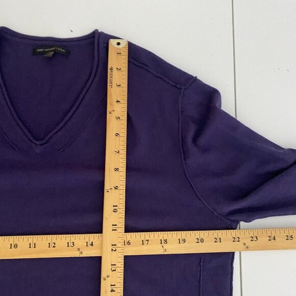 John Varvatos Sweater Men 2XL Merino Wool Blend Purple V Neck Knit Pullover - Picture 8 of 10